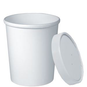 Solo Cup KHB32A-2050 Container Paper 32 oz W/ Lid White 250/CS