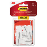 Command 17065-7ES General Purpose Wire Hooks, Medium, Metal, White, 2 lb Capacity, 7 Hooks and 8 Strips/Pack 2