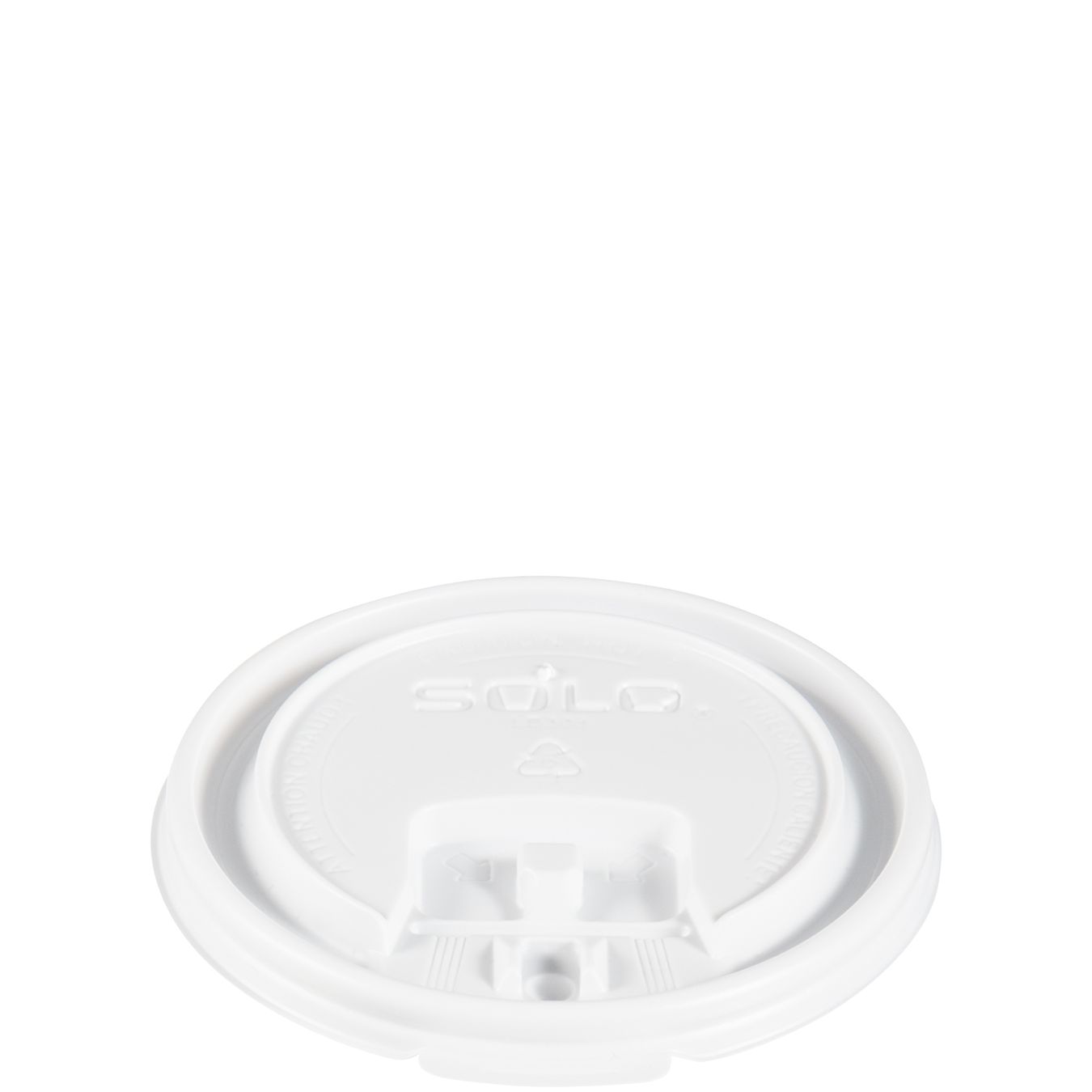 Solo Cup LB3081-00007 PS Plastic Liftback 'n' Lock Lid White 8 oz 1000/CS