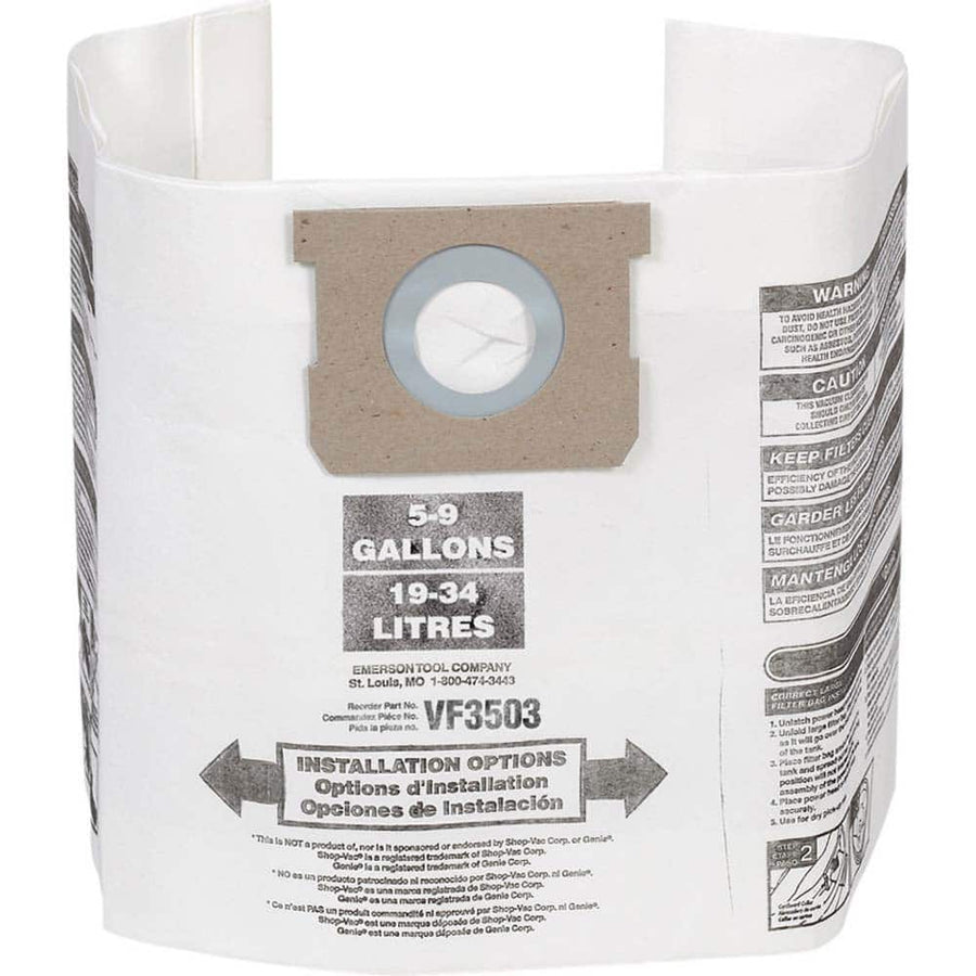 VF3503 High Efficiency Vacuum Filter Bag for 5-10 Gallon Wet/Dry Vacs