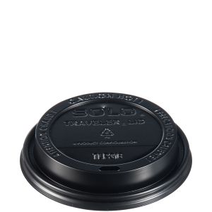 Solo Cup TLB316-0004 Lid Travel Black For 10-24 oz Paper Hot Cup 1000/CS