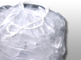 Elkay Plastics H19PDS 10 lb Printed Ice Bag w/ Drawstring Clear 12" X 19" 1.35 Mil 500/CS