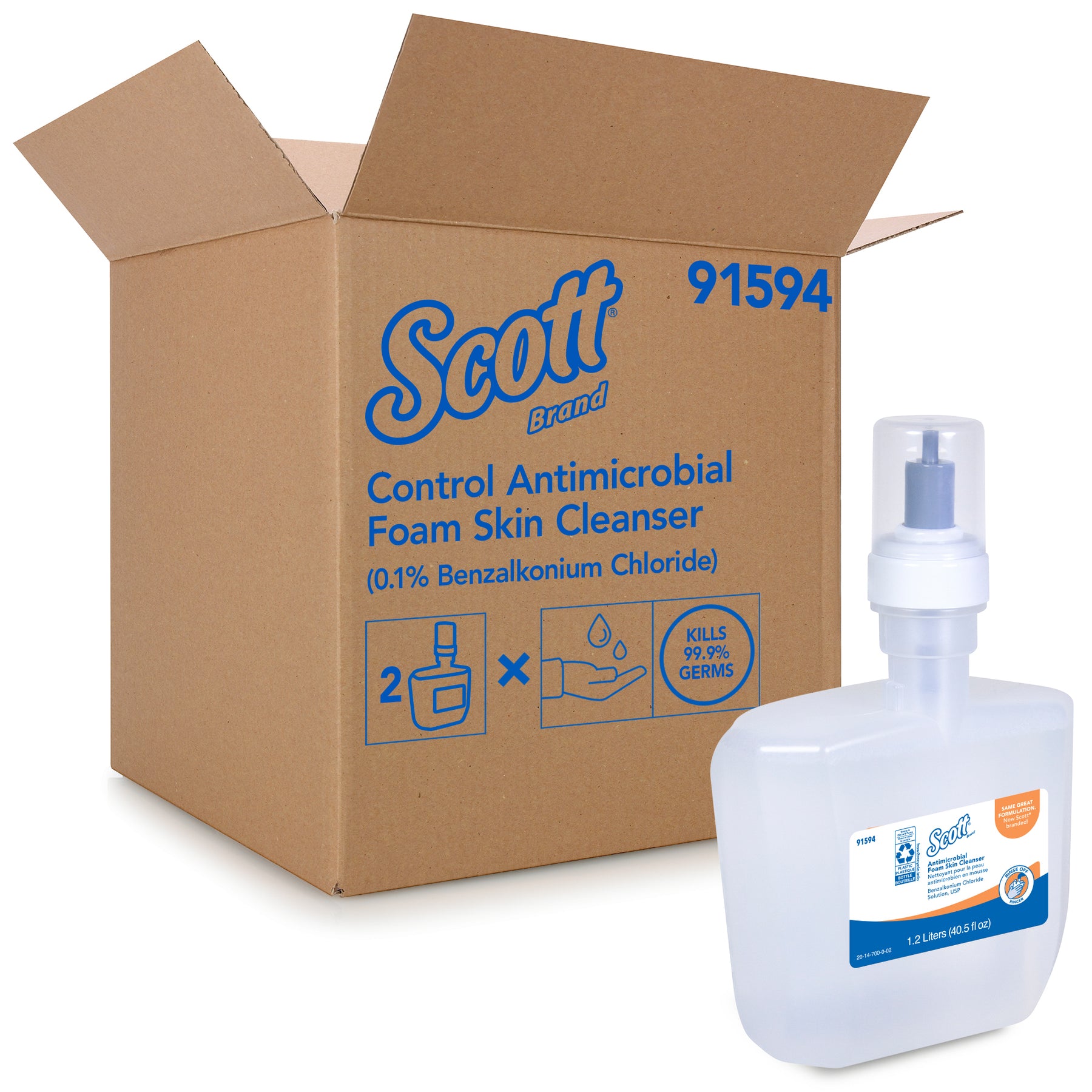 Kleenex 91594 Kleenex Foam Skin Cleanser Antimicrobial 1.2L Clear Unscented 2/CS