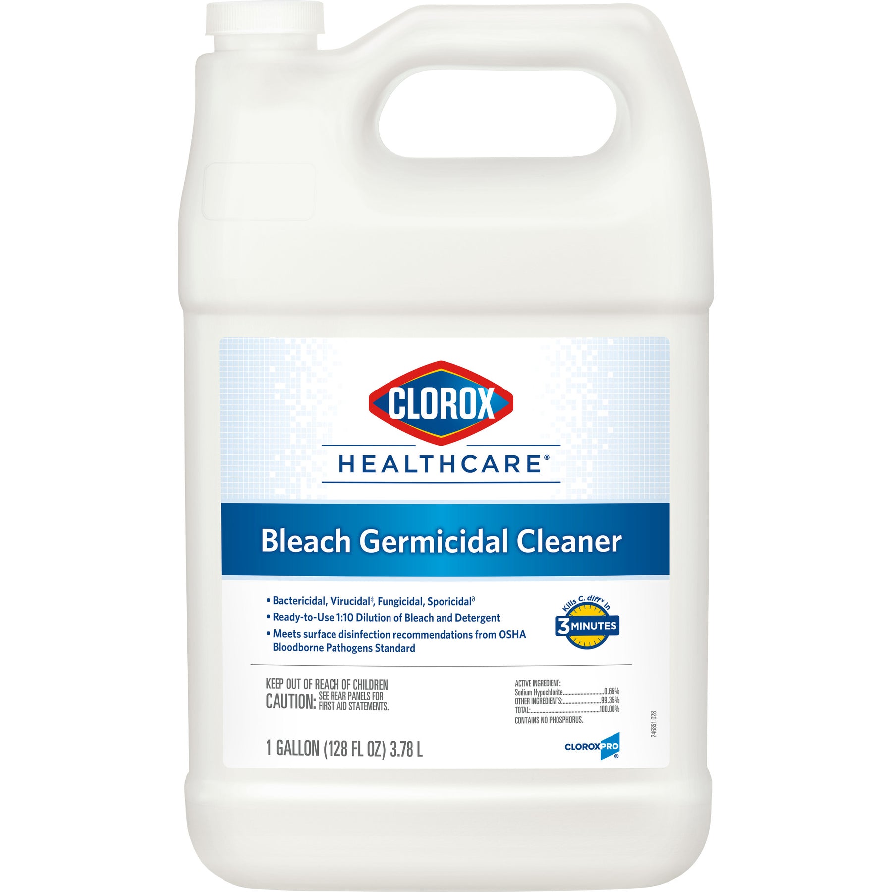 Clorox 68978 Healthcare Bleach Cleaner 128 oz. Refill Germicidal 4/CS