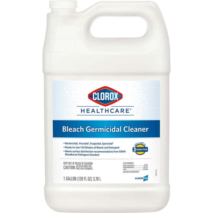 Clorox 68978 Healthcare Bleach Cleaner 128 oz. Refill Germicidal 4/CS