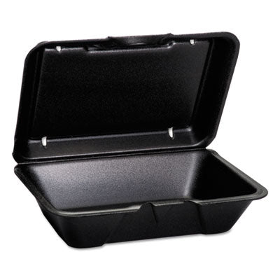 Genpak 20500-3L Large 1 comp. Black hinged container 9-3/16"x6.5"x2.75" 200/CS