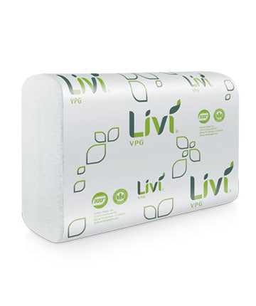 Solaris 43513 Livi VPG Multifold Towel White 1-Ply 9.1"X9.5" 250 Sheets 16/CS