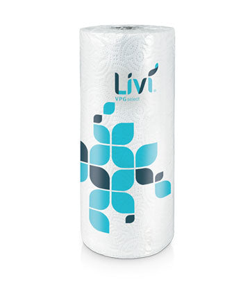 Solaris 41504 Livi VPG Kitchen Roll Towel White 2-Ply 9" X 11" 85 Sheets 30/CS