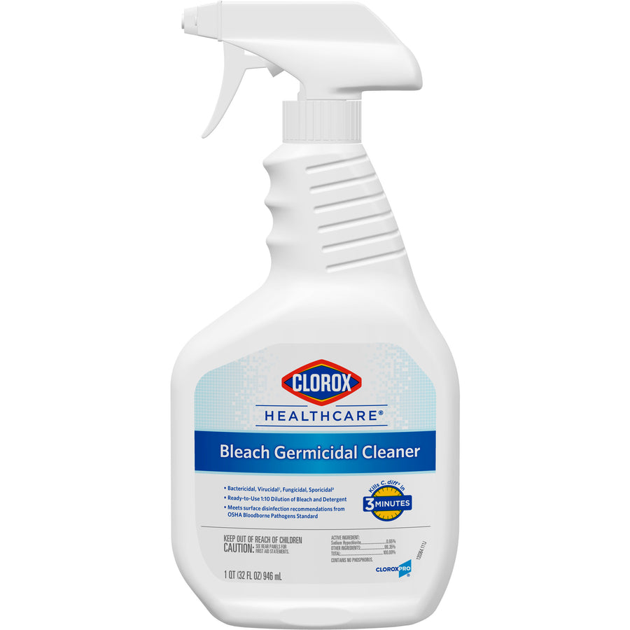 Clorox 68970 Healthcare Bleach Cleaner 32 oz. Spray Germicidal 6/CS