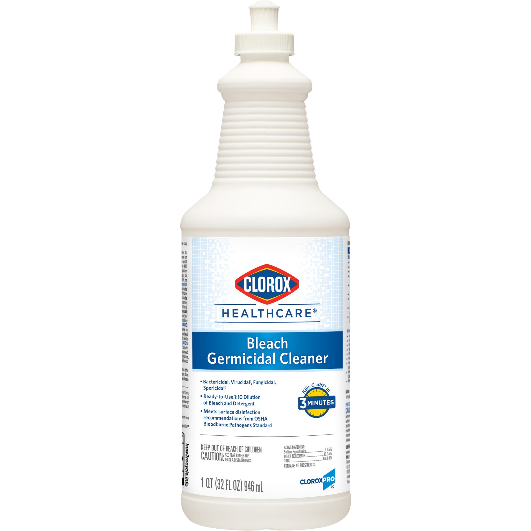 Clorox 68832 Healthcare Bleach Cleaner 32 oz. Pull Top Germicidal 6/CS