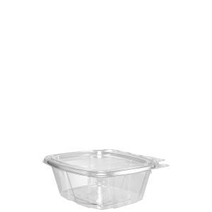 Dart CH16DEF 16oz ClearHinged container w/flat lid Tamper-Resistant Evident 200/CS