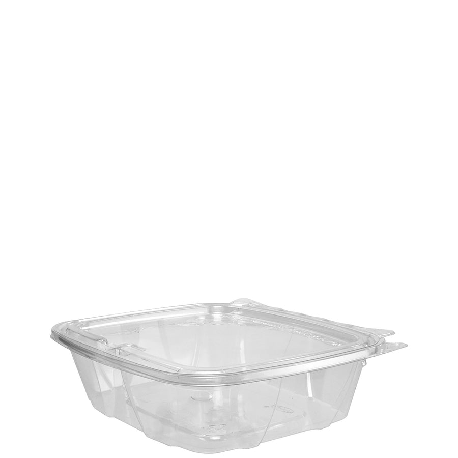 Dart CH24DEF 24oz ClearHinged Flat Cont Tamper-Resistant/Evident w/Flat Lid 200/CS