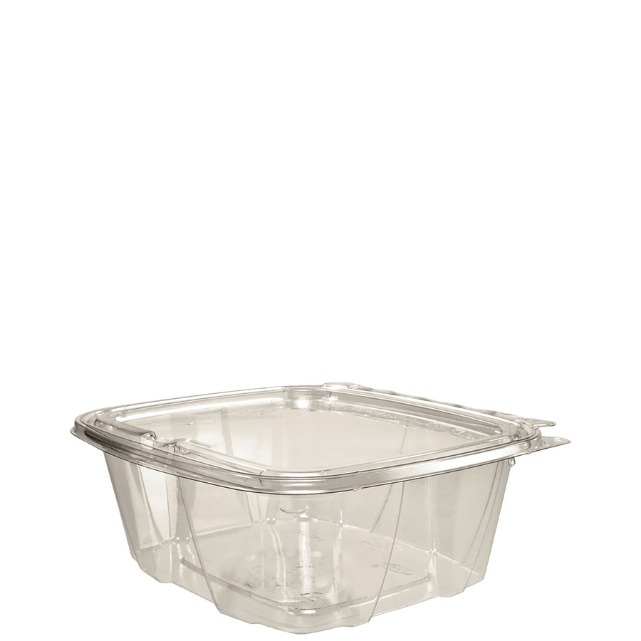 Dart CH32DEF 32oz ClearHinged Flat cont Tamper-Resistant / Evident 200/CS