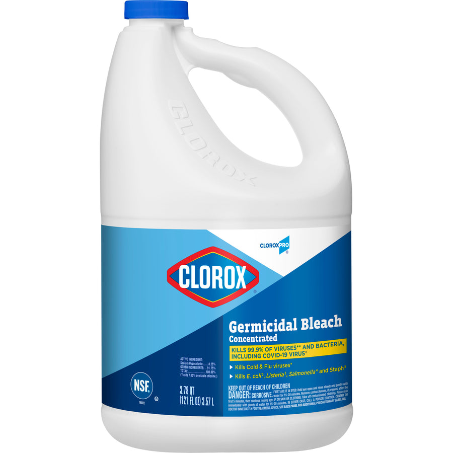Clorox 30966 Liquid Bleach 121 oz. Concentrate Germicidal 3/CS