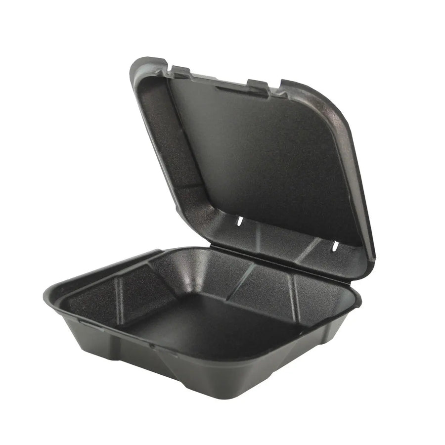 Genpak SN240V Vented 1-Comp Hinged Container 8x8x3 White Foam 200/CS