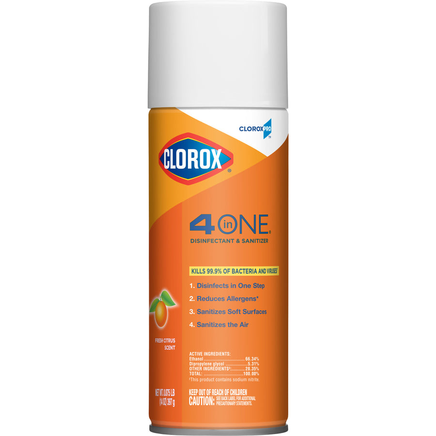 Clorox 31043 4 in 1 Disinfecting Aerosol Cleaner 14 oz. Spray Fresh Citrus 12/CS