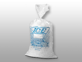 Elkay Plastics H11PMET 8 lb. Printed Ice Bag Clear 8" X 3" X 20" 1.2 Mil 1000/CS