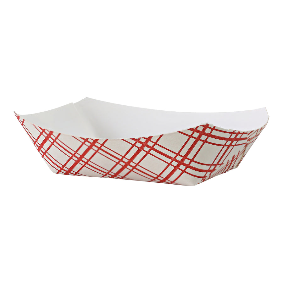 Empress EFT25 1/4lb Red Plaid Food Tray PFAS Free 1000/CS