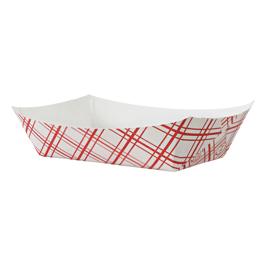 Empress EFT40 6oz Red Plaid Food Tray PFAS Free 1000/CS