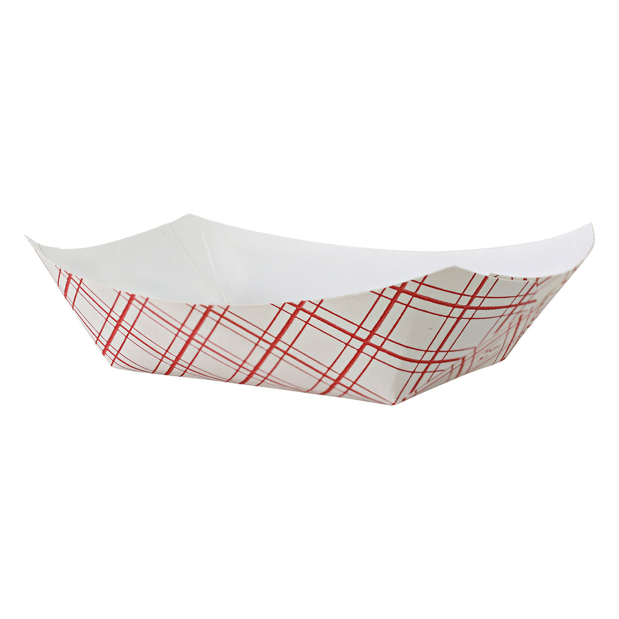 Empress EFT50 1/2lb Red Plaid Food Tray PFAS Free 1000/CS