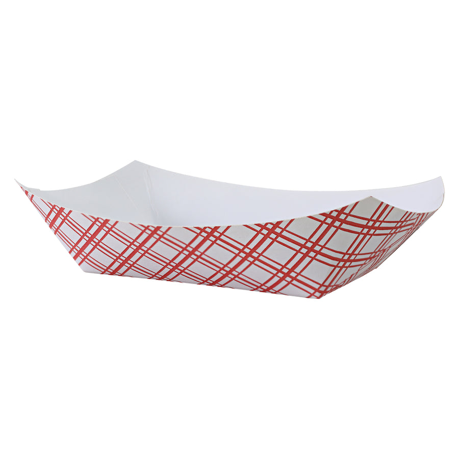 Empress EFT200 2lb Red Plaid Food Tray PFAS Free 1000/CS