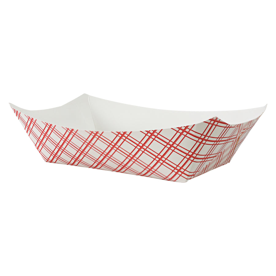 Empress EFT300 3lb Red Plaid Food Tray PFAS Free 500/CS