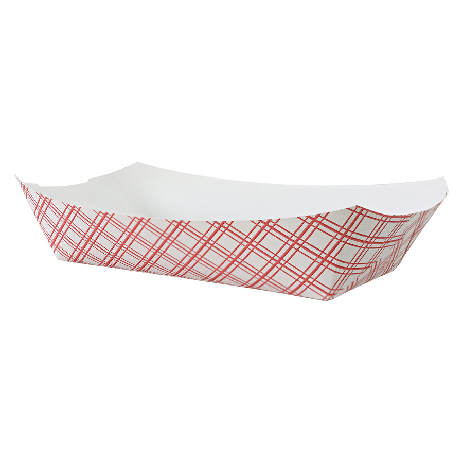 Empress EFT500 5lb Red Plaid Food Tray PFAS Free 500/CS