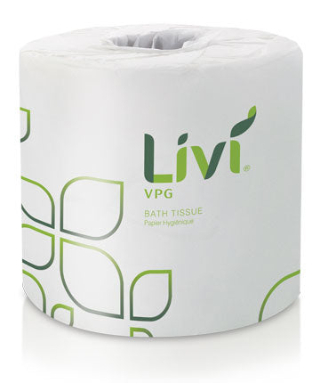 Solaris 21724 Livi VPG Bath Tissue White 2-Ply 4" X 3.66" 500 Sheets 96/CS