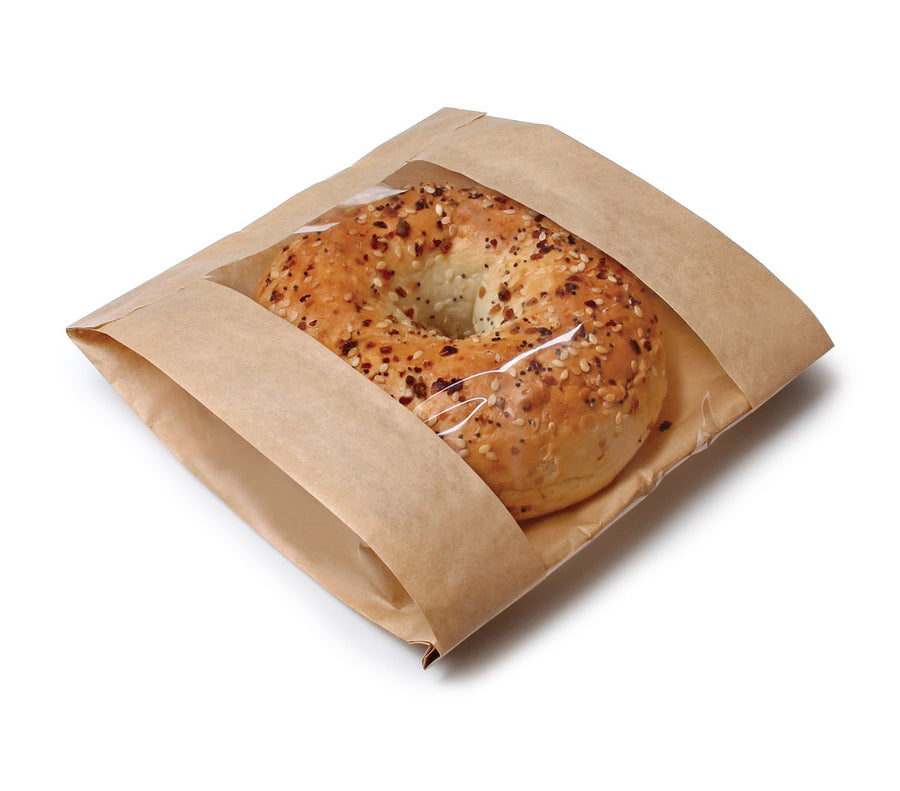 Bagcraft 300116 EcoCraft Single Serve Window Bag Natural 6.5" X 2" X 8.5" 500/CS