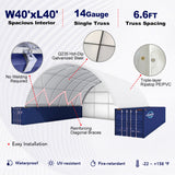 40x40x13 ft Container Shelter with Closed Back Panel
