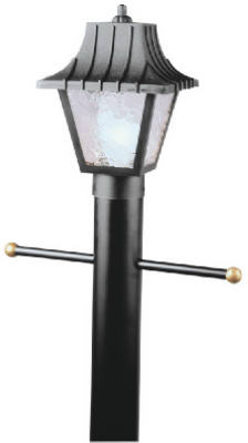 8" BLK Post Top Lantern