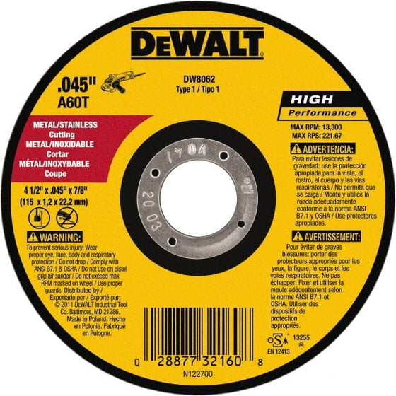 4.5x.045 Cut Wheel, 5/Pack