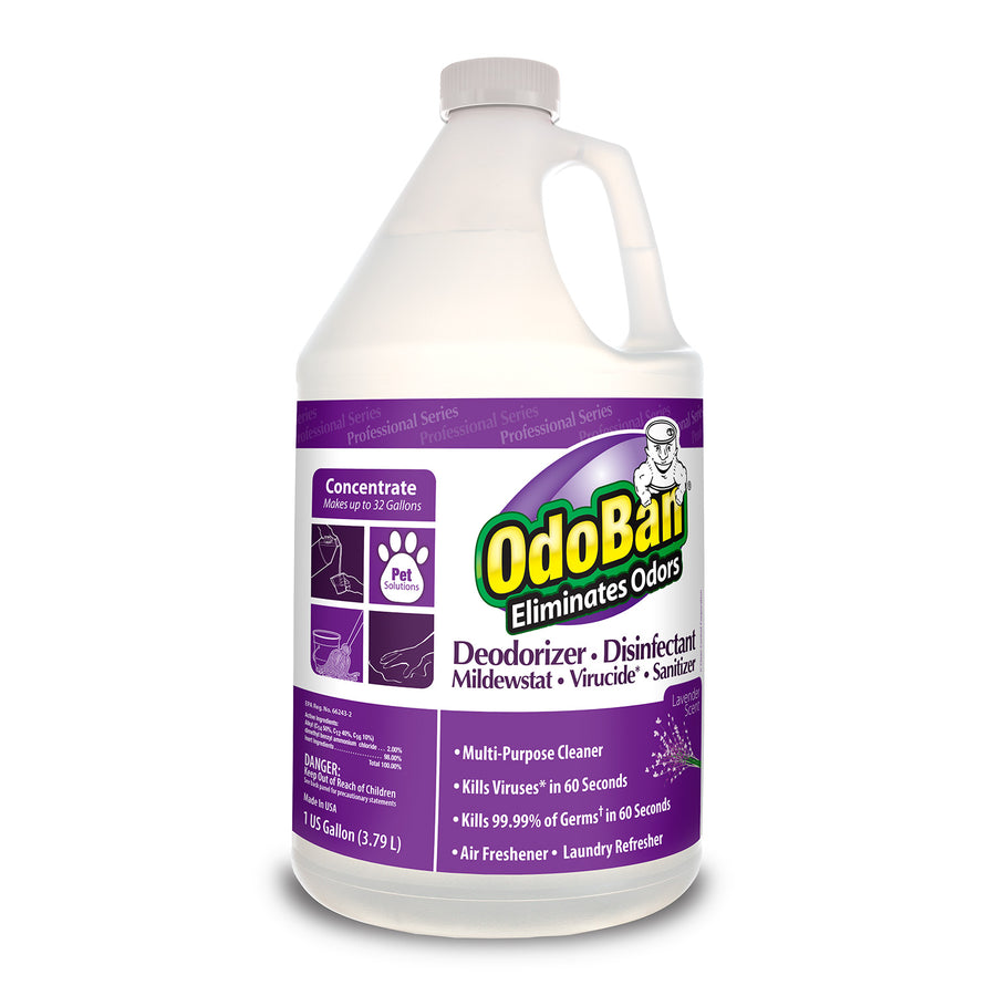 Odoban 911162-G4 OdoBan Deodorizer & Disinfectant Concentrate Lavender 1 Gallon 4/CS
