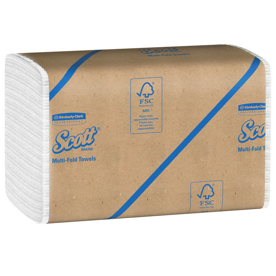 Scott 01807 Scott Multi-Fold Towels 100% Recycled Fiber White 9.2x9.4 4000/CS