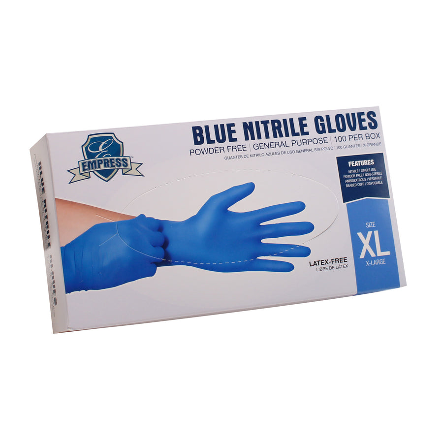 Empress ENPFXL2004 Nitrile Glove Blue Powder Free X-Large 3 mil 1000/CS