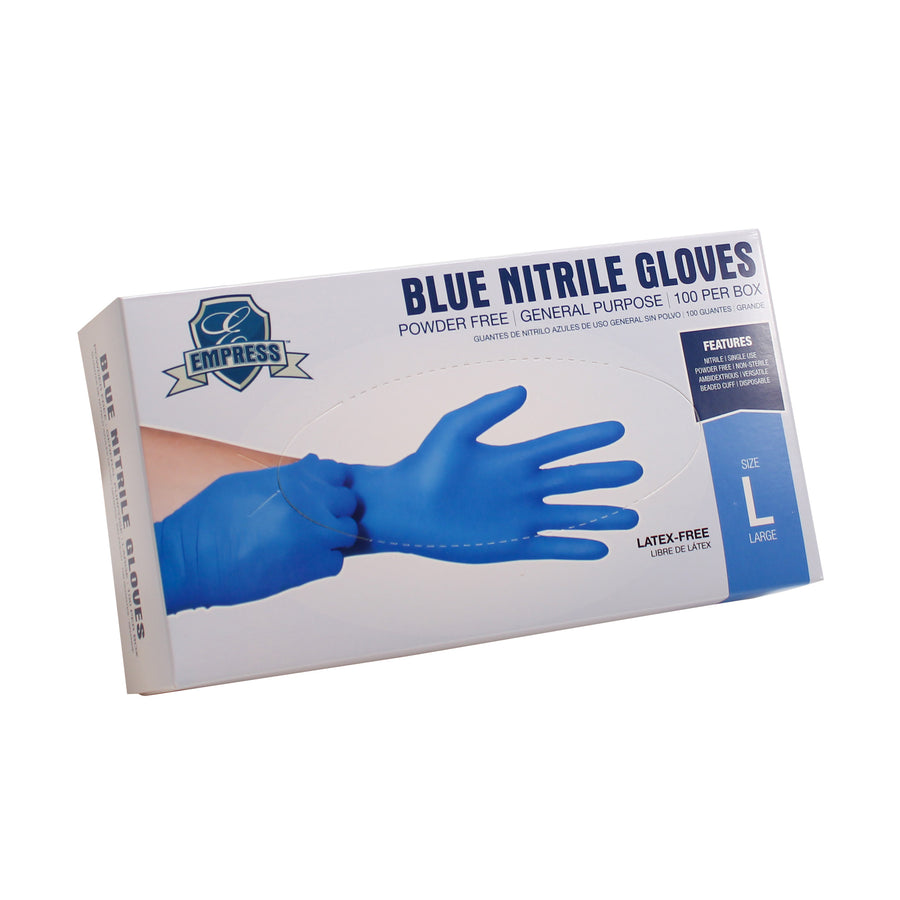 Empress ENPFL2003 Nitrile Glove Blue Powder Free Large 3 mil 1000/CS
