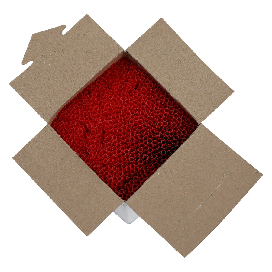 Empress ECK775RD Semi Slim Straw / Stirrer Unwrapped 7.75" Red Boxed 5000/CS