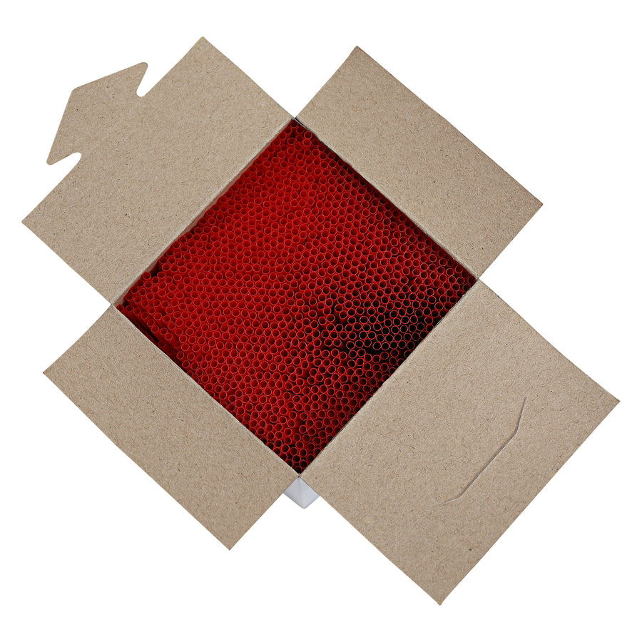 Empress ECK525RD Cocktail Straw / Stirrer Unwrapped 5.25" Red Boxed 10000/CS