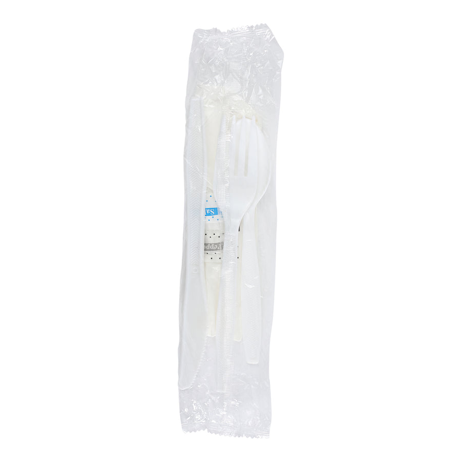 Empress E187000 Heavy Weight Cutlery Kit PS White Fork/Teaspoon/Knife/S&P/Napkin 250/CS