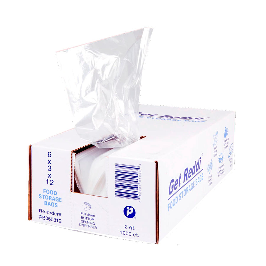 IBS PB060315LT .6 Mil Poly Food Bag 6" x 3" x 15" 1000/CS