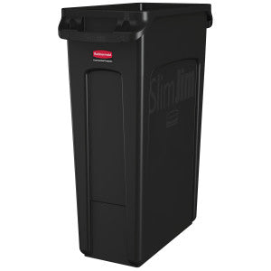Rubbermaid FG354060BLA-EA Slim Jim Vented Container Black 23 Gallon / 87.1 Liter