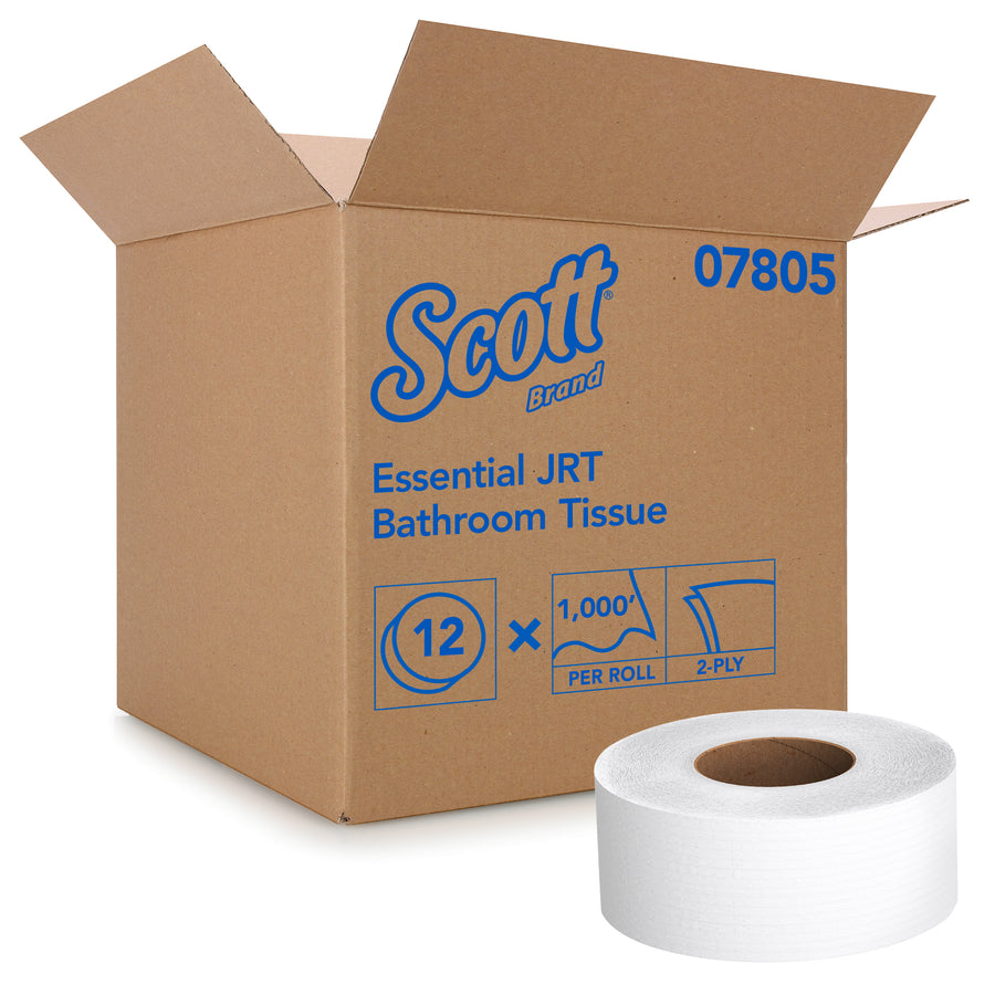 Scott 07805 Scott JRT Jr. Bathroom Tissue White 3.55" x 1000' 12/CS
