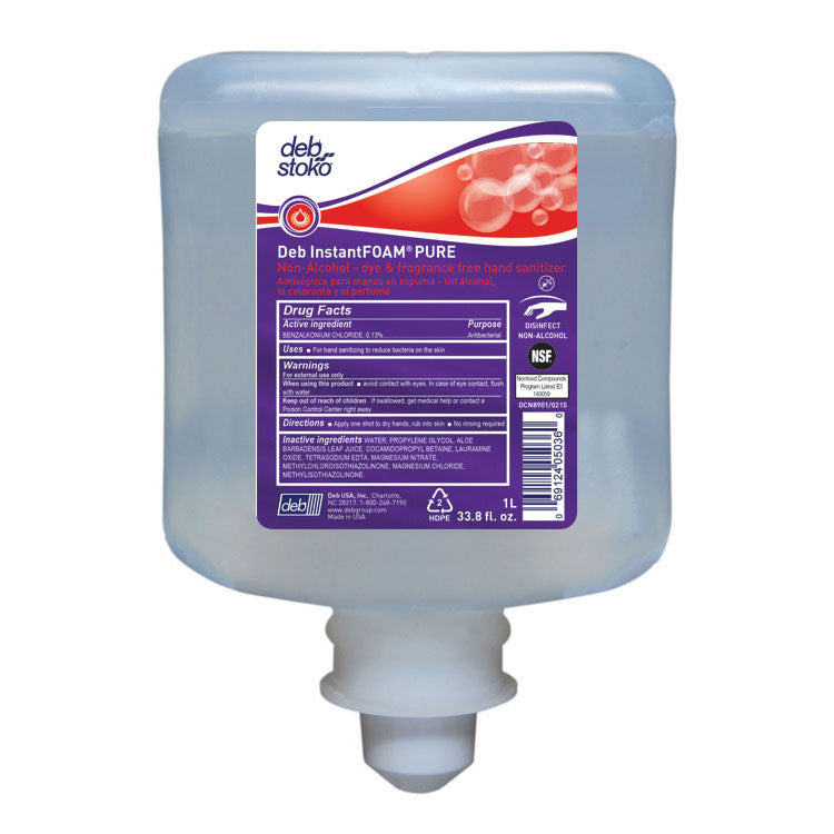 SC Johnson Professional 55857 Deb InstantFOAM Non-Alcohol PURE 1L Cartridge, Non-Alcohol 6/CS