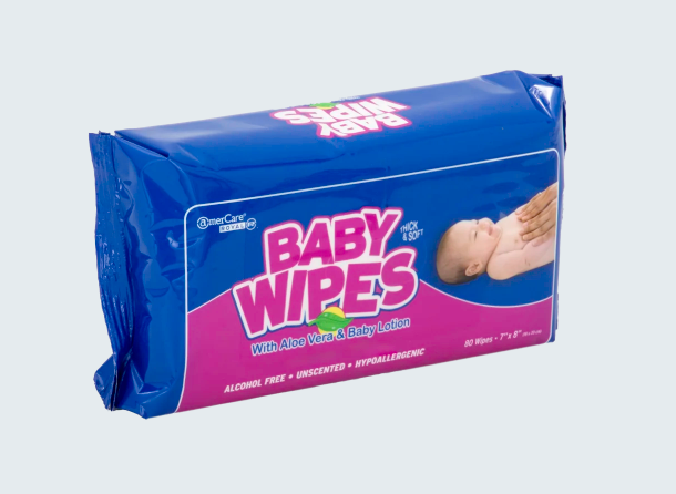 Amercareroyal RPBWUR-80 Baby Wipes Refill Unscented, 80 Wipes, CS/12