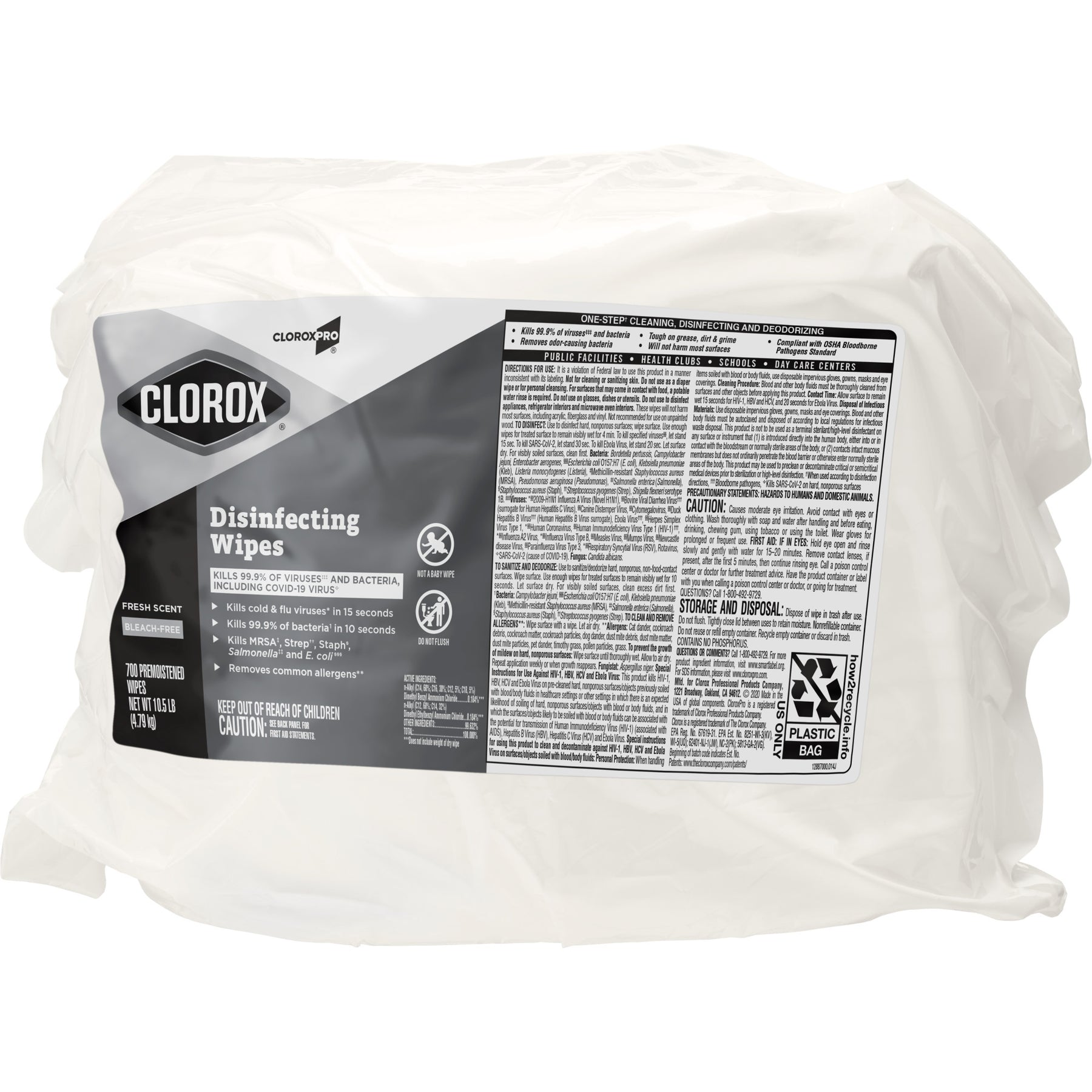 Clorox 31428 CloroxPro Clorox Disinfecting Wipes 700 Count, Fresh Scent 2/CS