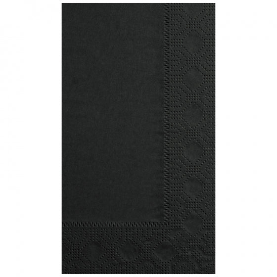 Hoffmaster 180513 15" X 17" Black Dinner Napkin 2-Ply 1/8 Fold Regal Emboss 1000/CS