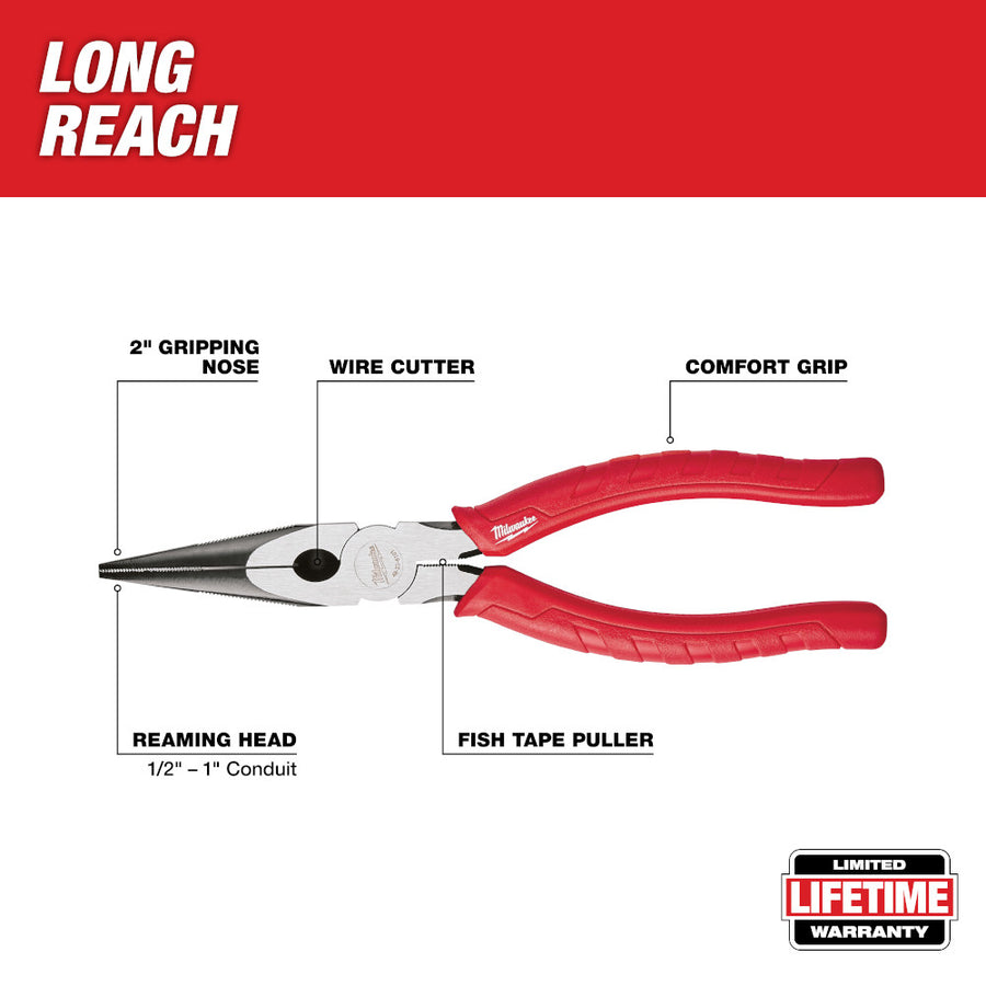 8" Grip L Nose Pliers