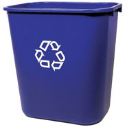 Rubbermaid FG295673BLUE-EA Medium Recycling Wastebasket Blue 28 Quart / 26.5 Liter