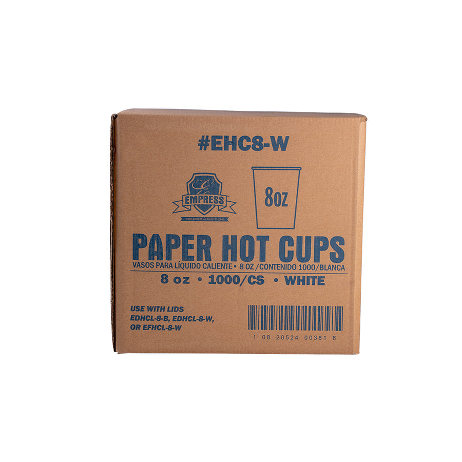 Empress EHC8-W Paper Hot Cup 8oz White 1000/CS