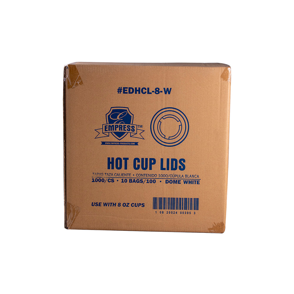 Empress EDHCL-8-W Dome Lid for 8oz Paper Hot Cup White 1000/CS